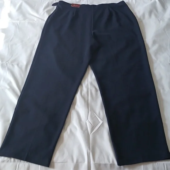 PANTS BY JM COLLECTION DARK BLUE SIZE 14 - Picture 3 of 12